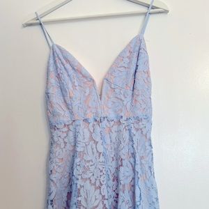 Do + Be Cocktail Dress , with tag on , size S, light blue and inner pink